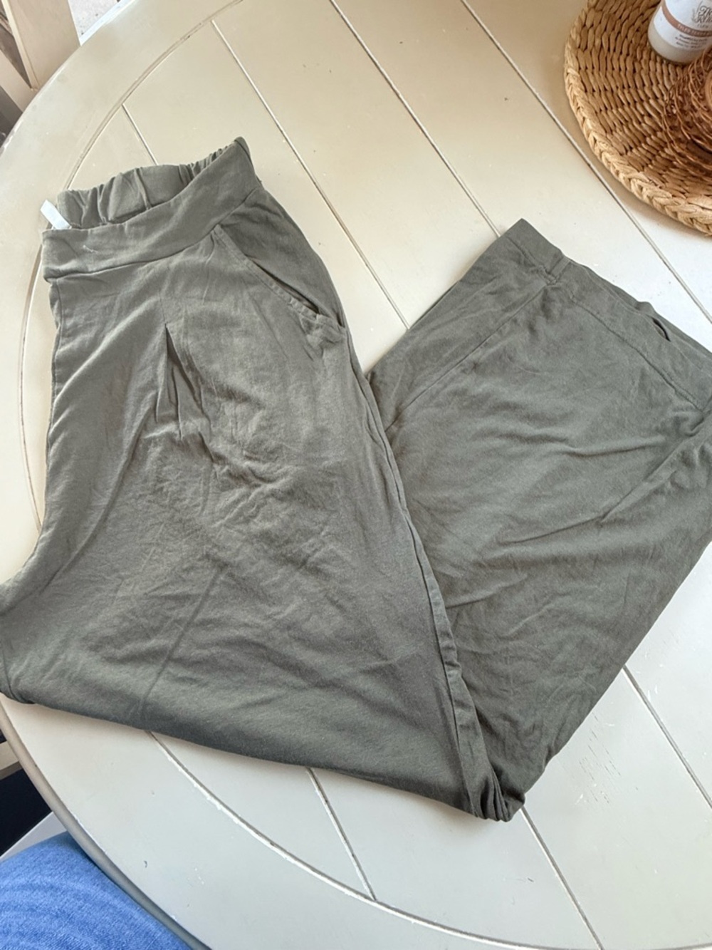 Relaxed Olive Green Drawstring Joggers